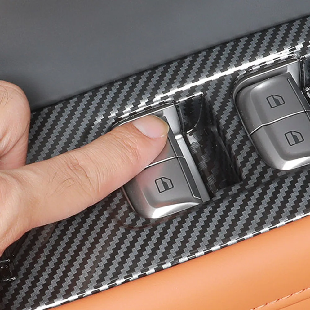 Car Wood Grain Carbon Fiber Pattern Rising Window Panel Central Control Panel ABS Interior Protection Pad For GWM Haval H10