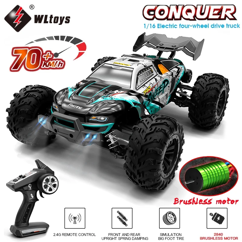 WLtoys 4WD радиоуправляемый автомобиль, высокоскоростной дрифт-монстр-трак для детей со стандартным дистанционным управлением