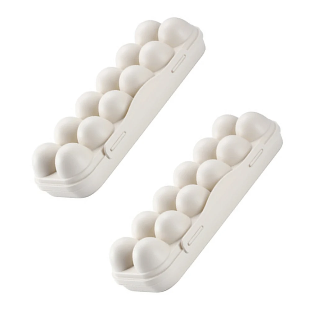 

2 Pcs Organizer Egg Storage Box Holder Stackable Container for Refrigerator Display