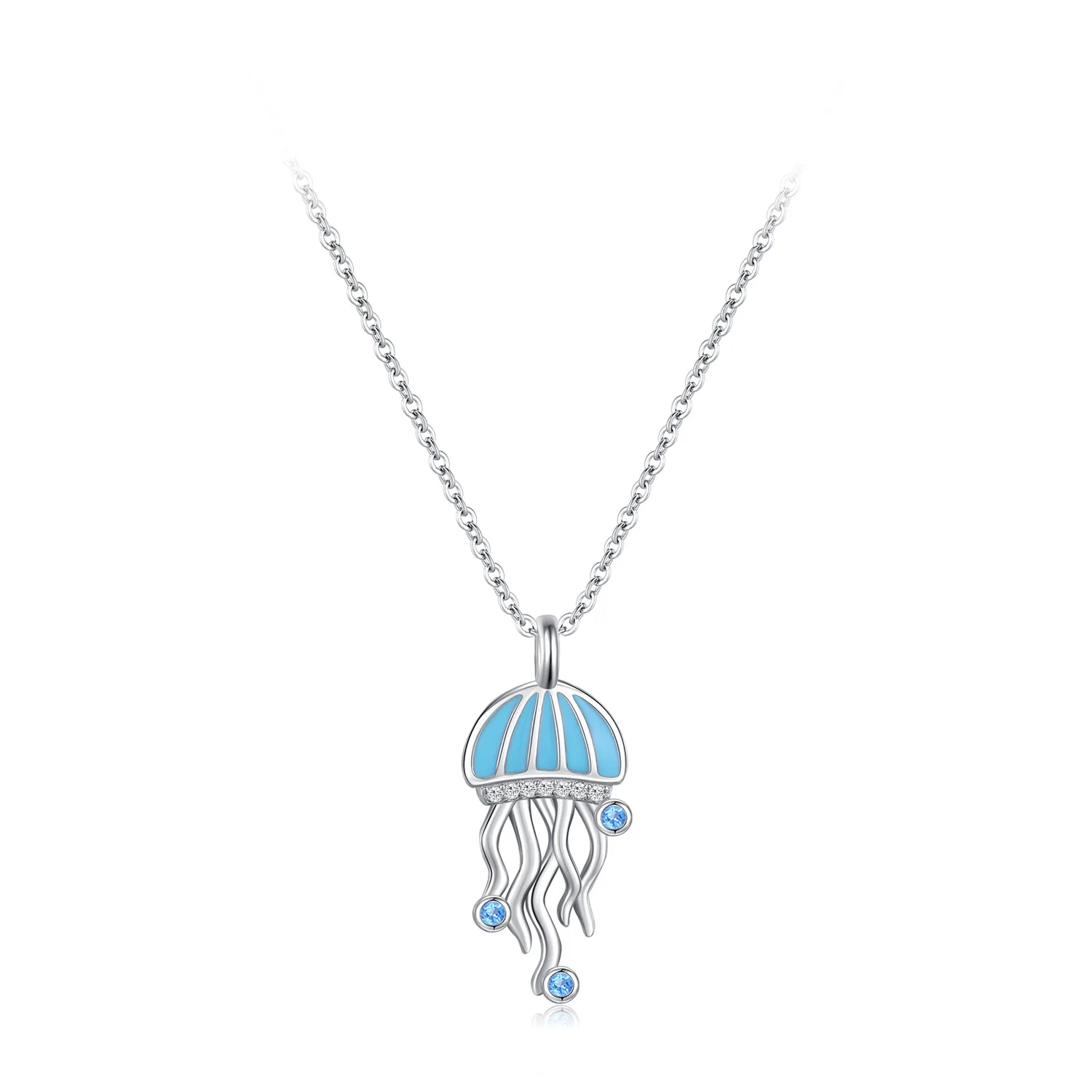 

Ювелирные изделия из стерлингового серебра Uniorsj, серия морских животных, ожерелья с подвеской в виде синей медузы для женщин и девочек