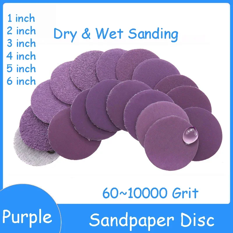 

1~6Inch Sanding Disc Wet Dry 60~10000 Grit Sandpaper 50mm Hook Loop Aluminum Oxide Sandpaper for Drill Grinder Rotary Tools