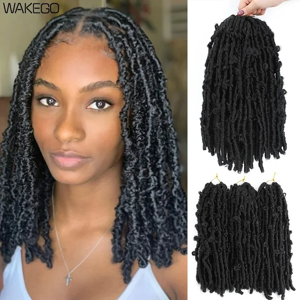 18 24 36 Inch Synthetic Butterfly Locks Crochet Hair Distressed Meche Braid Goddess Natural Looped Bob Soft Locs Twist Braid