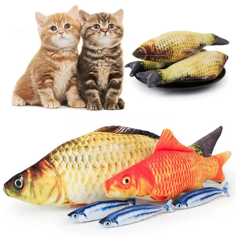 1/2/3PCS Fish Shape Catnip Included Durable Soft And Cuddly Pillow Doll Soft Plush Interactive Play Viral Interactive Cat Toy