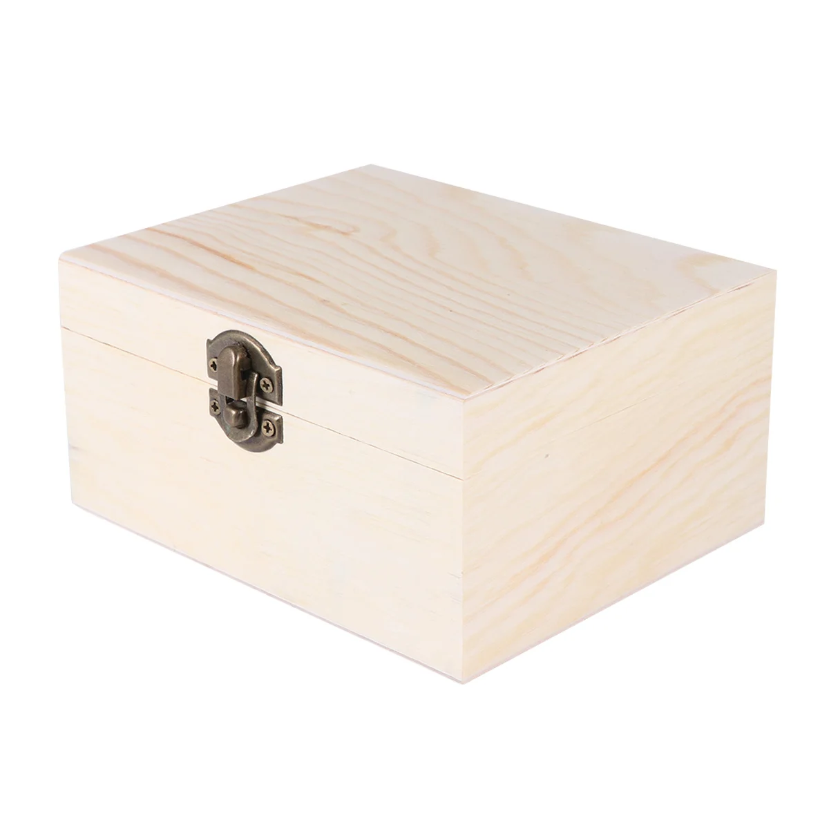 

1pc 'S Painted Clay Jewelry Box Premium Wood Double Mirror Smooth Surface Wooden Jewelry Box Organizer Durable