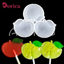 Dorica Apple Design Lollipop Epoxy Mold Chocolate Cake Silicone Mould Fondant Cake Decorating Tools Kitchen Baking Supplies