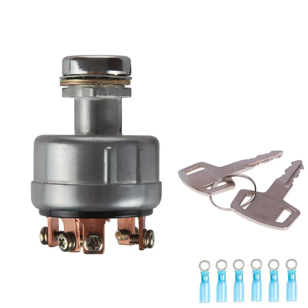 Universal Ignition Switch with 4-Position 6-Terminal lgnition Switch Suit Harvester Tractor, Trailer, Agricultura