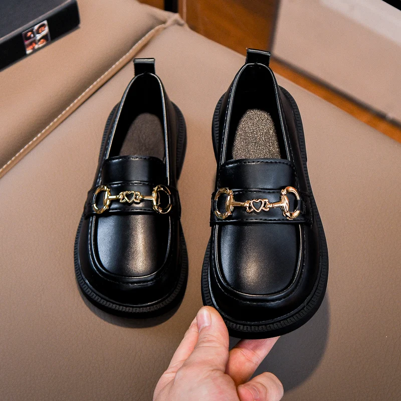 

2025 New Children School Shoes Fashion Style Kids Leather Shoes Soft Bottom Spring Autumn New Girls Princess Shoes Elegant