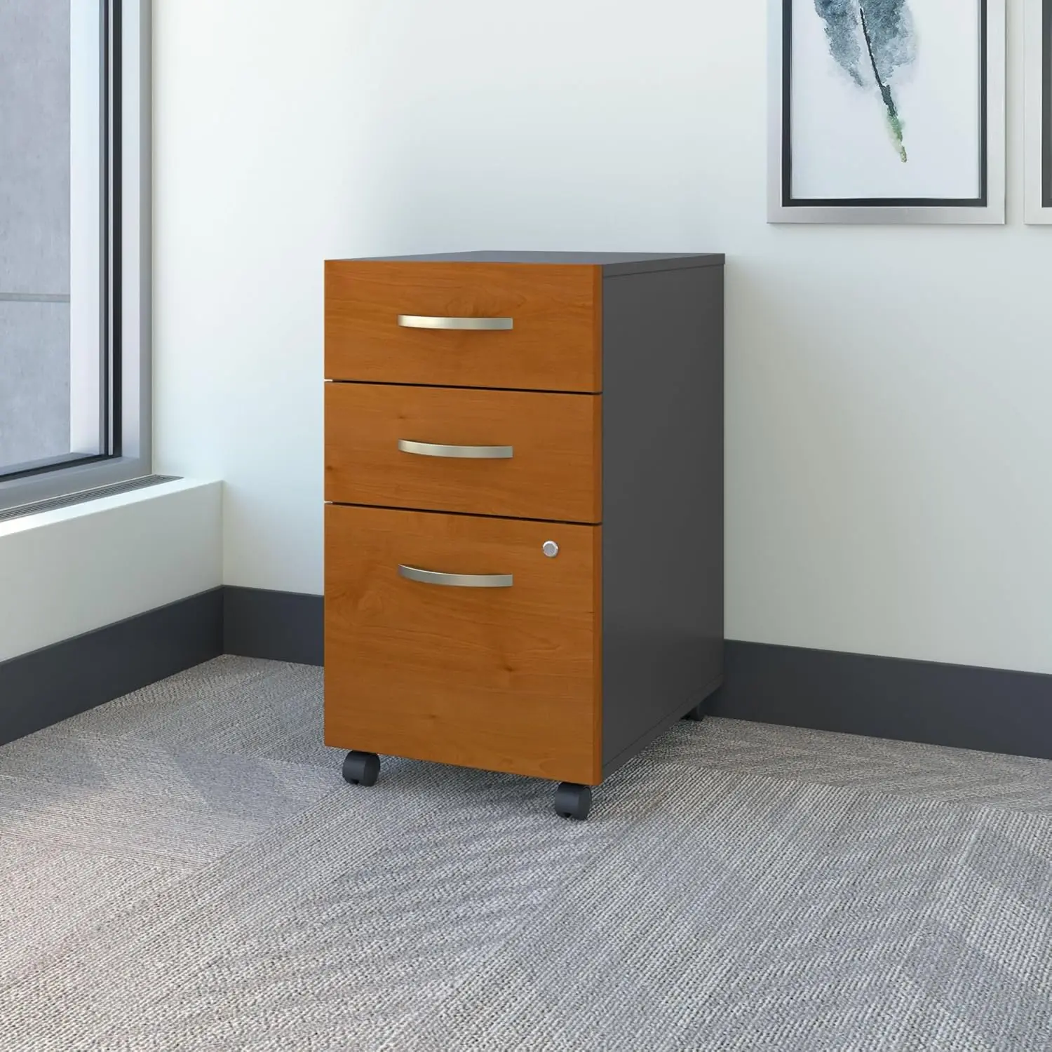 

Three-Drawer Mobile Pedestal (Assembled) Natural Cherry Product Dimensions 20.16"D x 15.71"W x 27.87"H