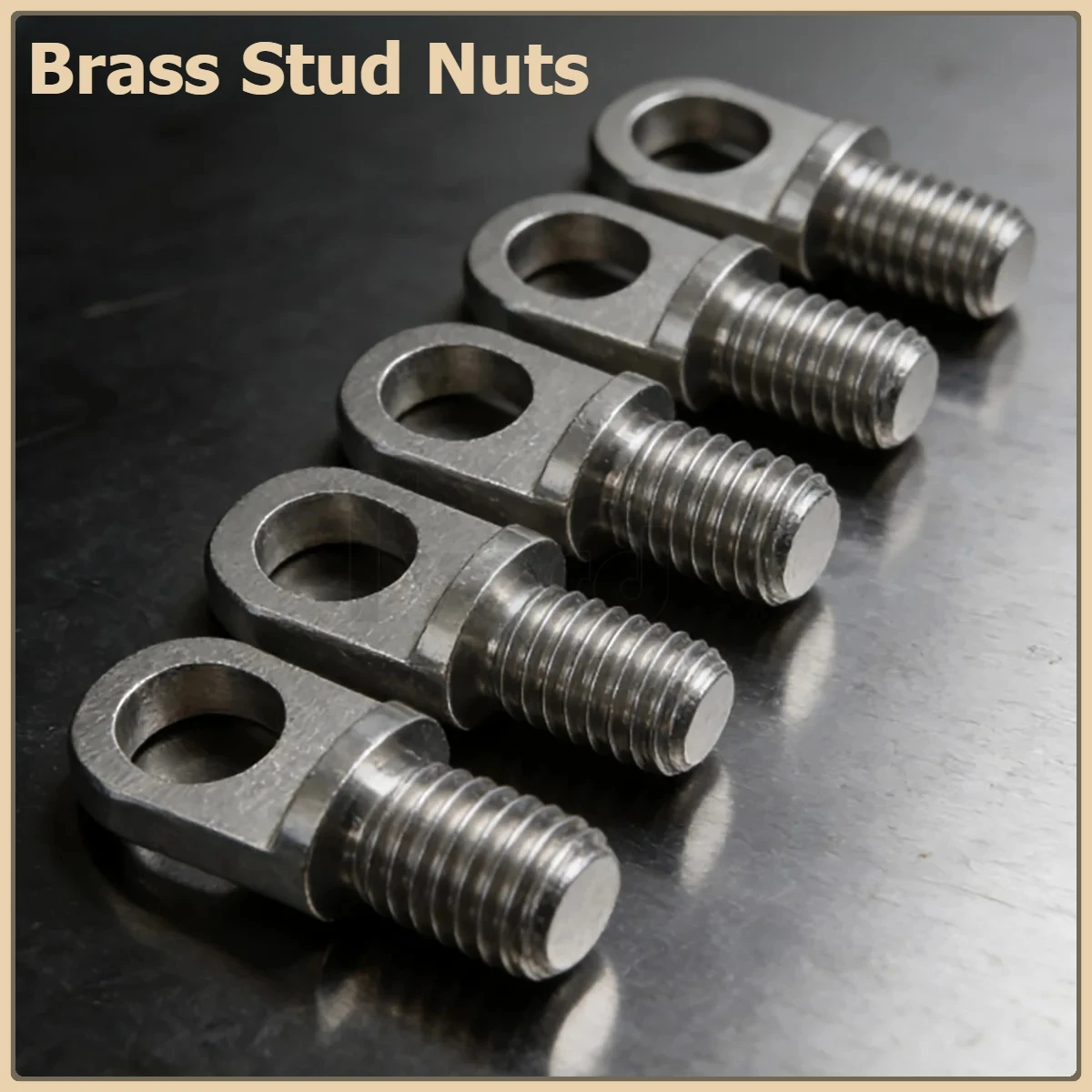 Brass Stud Nuts & Eye Bolts with Hole M3/M4/M5/M6/M8/M10 - Copper Lifting Eye Screws Set