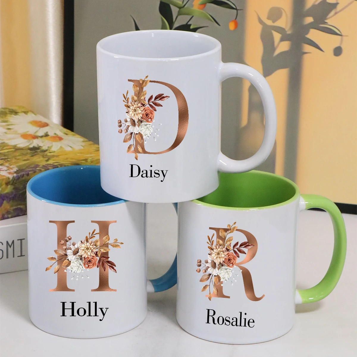 Custom Mug, Personalized Gifts, Custom Coffee Mug, Customized Name Cute Mugs, Customizable Initials Valentine's Day Gifts