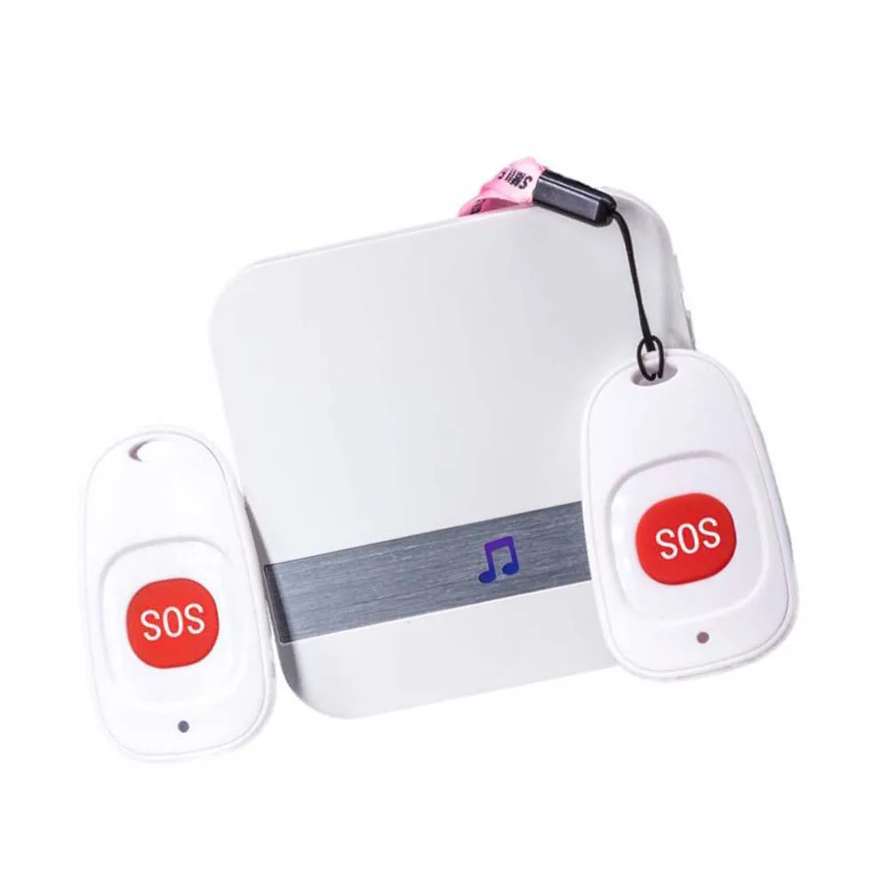 80M Range Wireless Alarm Caller for Patient Elderly Handicapped Emergency Help Call Button Large Sound Alert Device Portable