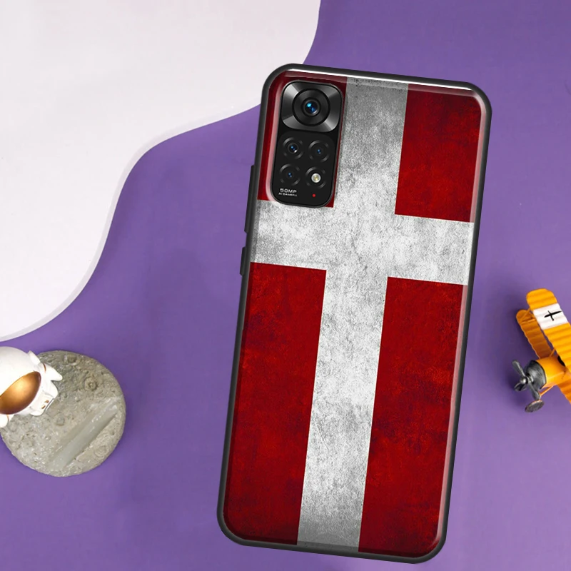 Denmark Flag Case For Xiaomi Redmi Note 12 11 10 8 9 Pro 9S 10S 11S 12S Redmi 12C 10C 9C 10A Back Cover