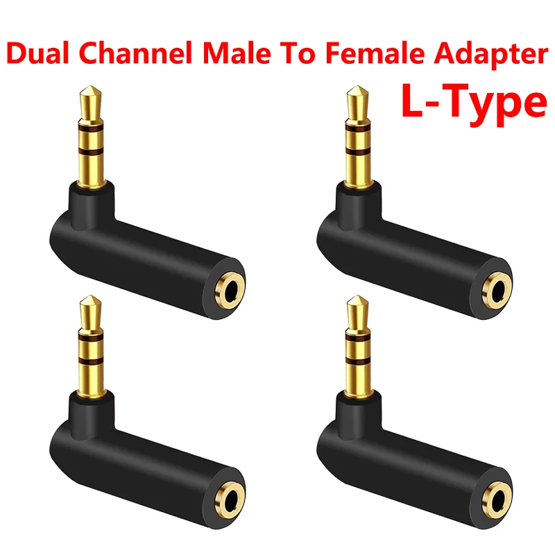 

5PCS 3.5mm 3 Pole Stereo 90 Degree Right Angle Male to Female Adapter Converter Headphone Audio Microphone Jack Plug Connector