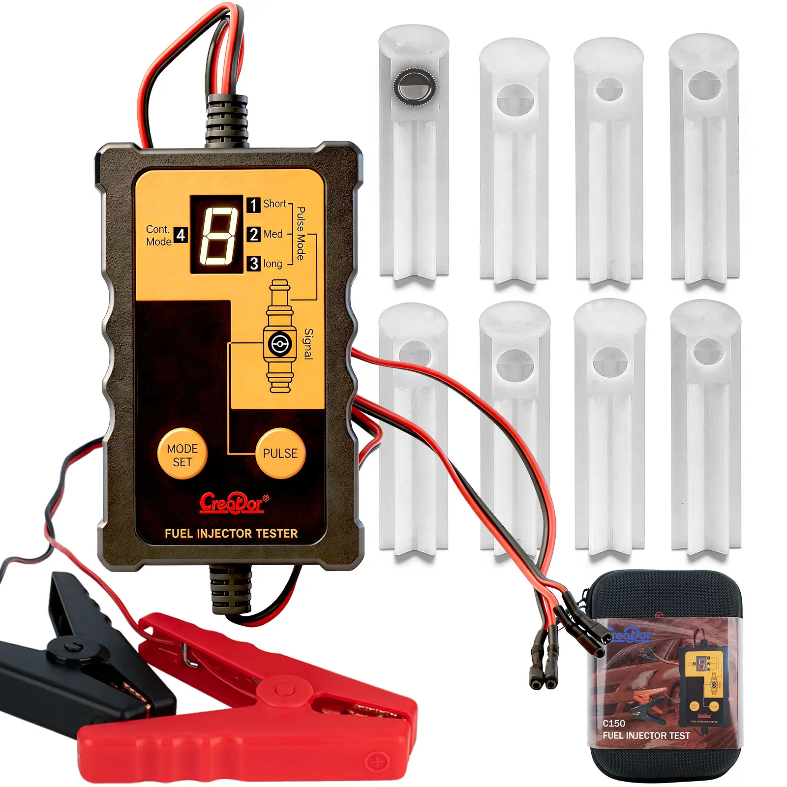 Creator C150 Fuel Injector Testor System Scan Tool Automotive Cleaning Tool Kit Injector Flush Cleaner Portable 4 Pluse Mode