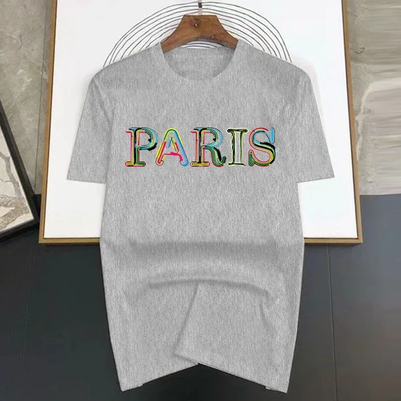 

Футболка Мужская/женская с надписью «Paris», с коротким рукавом