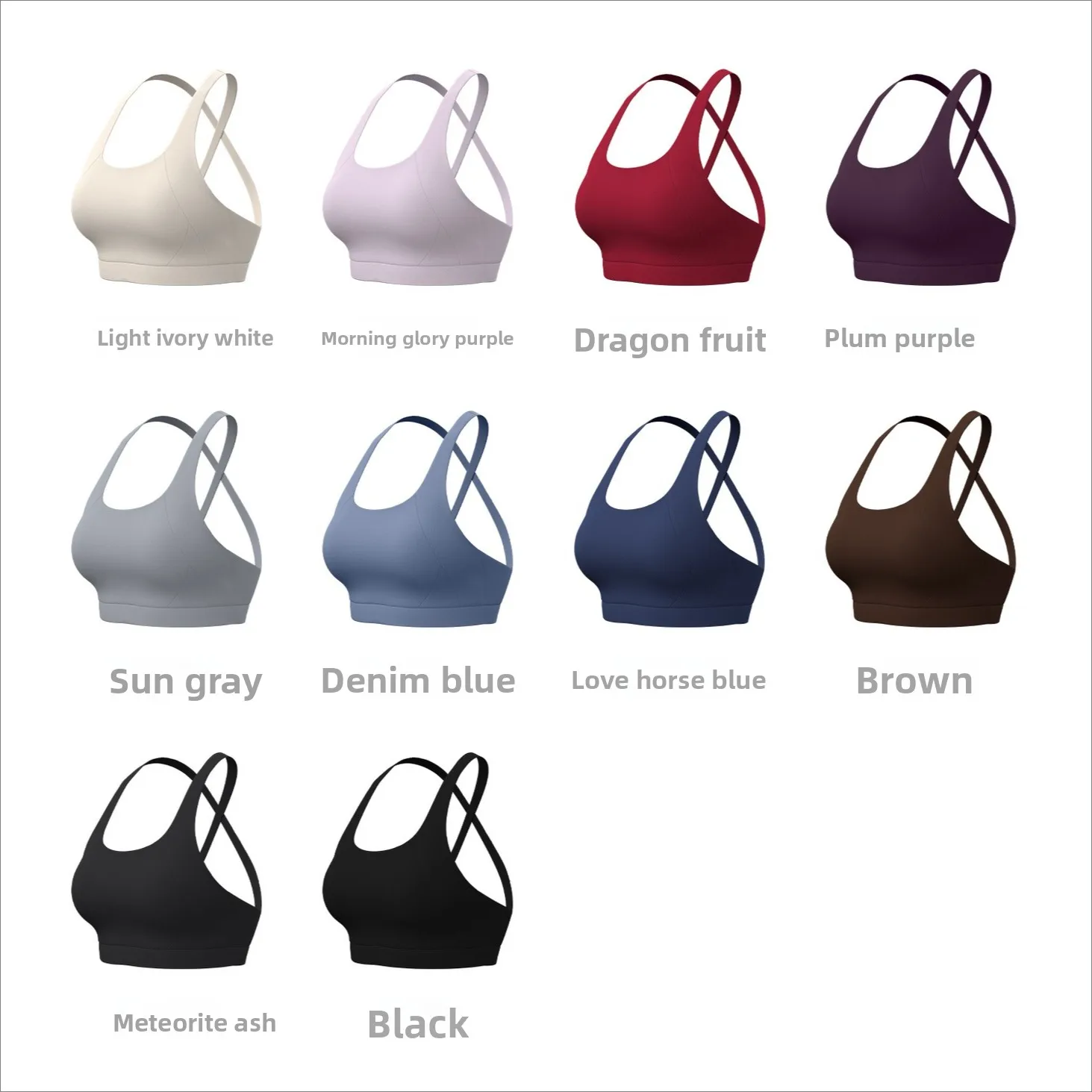 Women's Sports Tank Top Removable-Pad Bra Cross-Back Design High-Stretch Nylon Yoga Top Tennis Training Top Fitness and Running