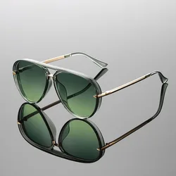KAMMPT Fashion Retro Pilot Decor Shades Women Stylish Brand Design Sunglasses Oversize Vintage Metal Driving Anti UV Sun Glasses