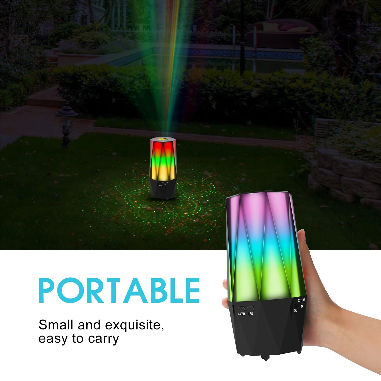 Smart Led Table Lamp 7 Color Dazzling LED Red Green Aurora Indoor Outdoor Led Laser 2-in-1 Night Light