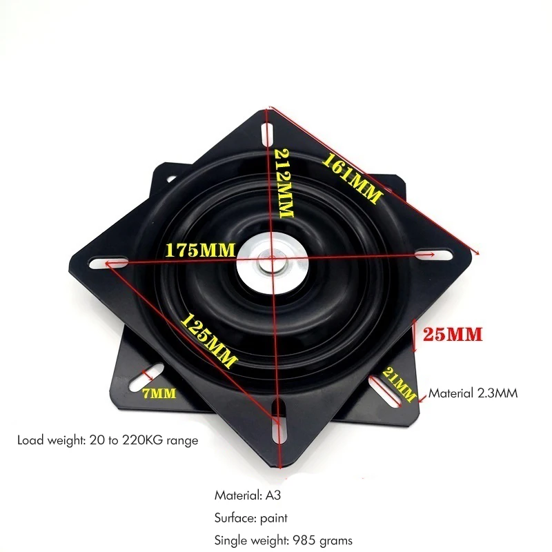 Seat Swivel Base Mount Plate for Bar Stool, Chair, 6.5 Inch Heavy Duty Bar Stool Swivel for Recliner Chair & Bar Stool 회전의자