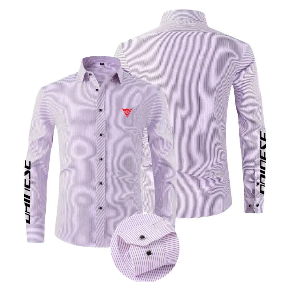 

Мотоциклетный топ 2025 года, мужская высококачественная повседневная деловая рубашка полной длины из чистого хлопка, подходит для повседневной носки всех сезонов