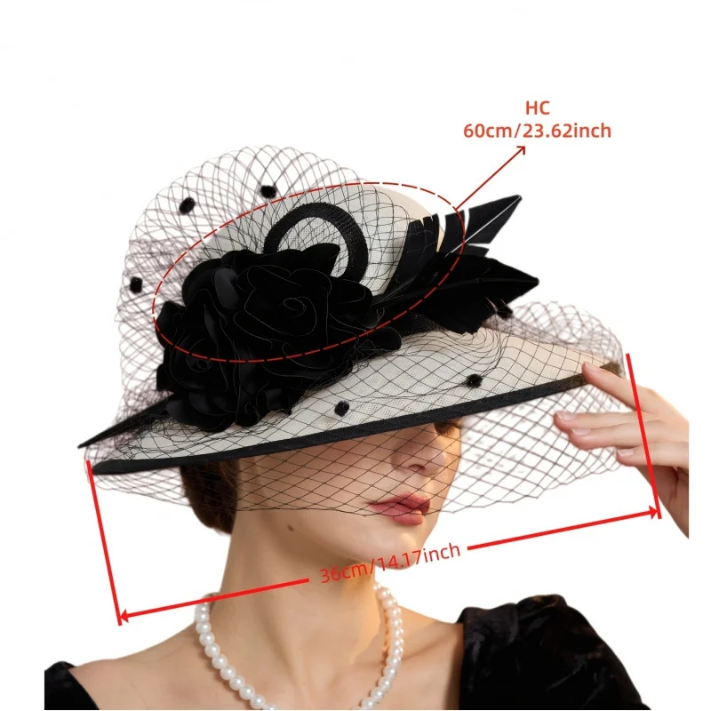 Vintage Mesh and Faux Feathers Fedora Cap for Wedding Tea Parties, Balls, Horse Racing, Formal Evening Dress, Banquets
