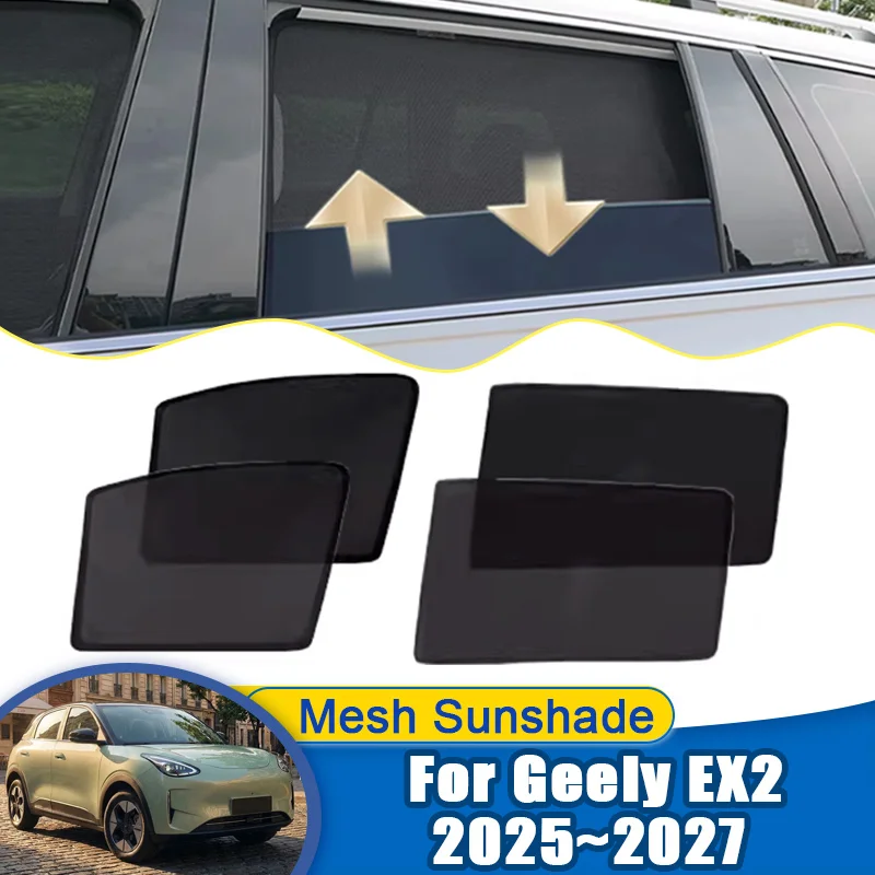 Sunshades For Geely EX2 Proton eMas 5 E22H 2025 2026 2027 Car Mesh Window Sun Visors Magnetic Privacy Curtains Auto Accessories