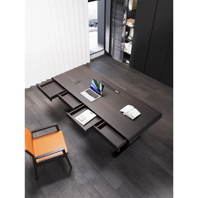 

Intelligent floating lifting table | North American white oak desktop encounters intelligent dual motor system, one-click free