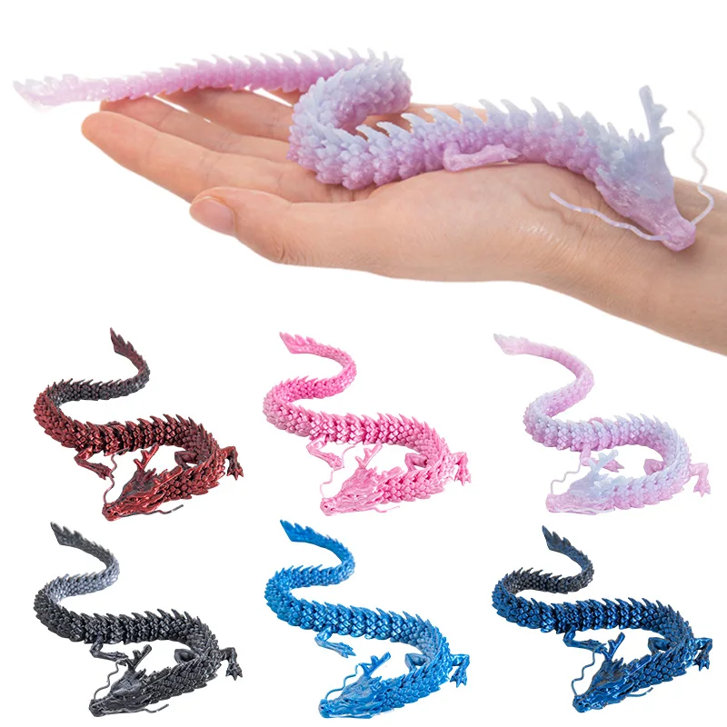 3D Printed Dragon Articulated Chinese Dragon Crafts Ornmanet Rotatable Articulated Wing Dragons New Birthday Gift Toys for Kid