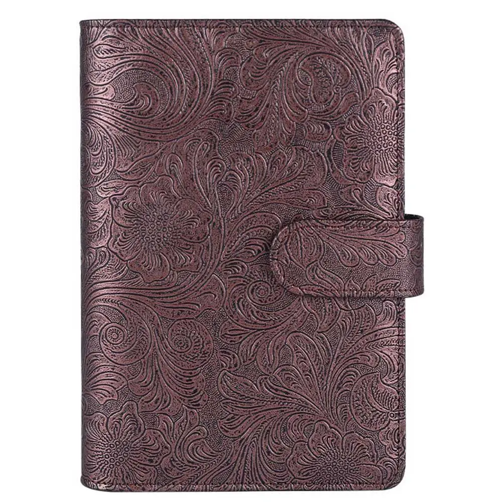 Agenda Binder Stationery Magnetic Buckle Loose leaf Office Supplies Notebook Cover Binder Pockets Leather Binder Paper Holder