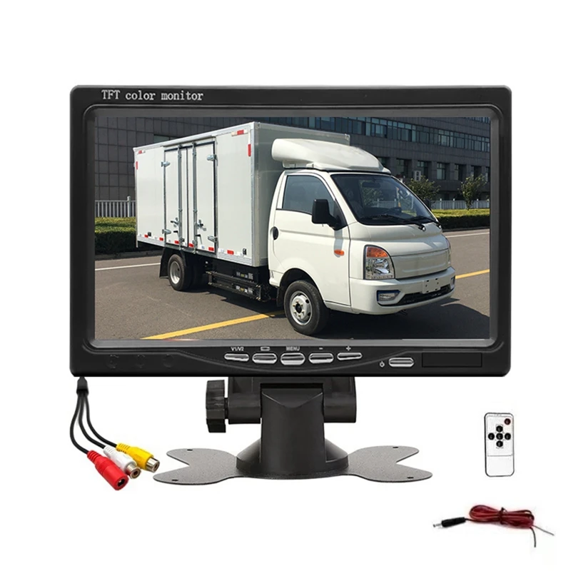 12V-36V 7Inch Car Monitor 16:9 800X480 LCD Rearview Monitor With 2 Way Video Input For Rear View Camera Parking Reverse