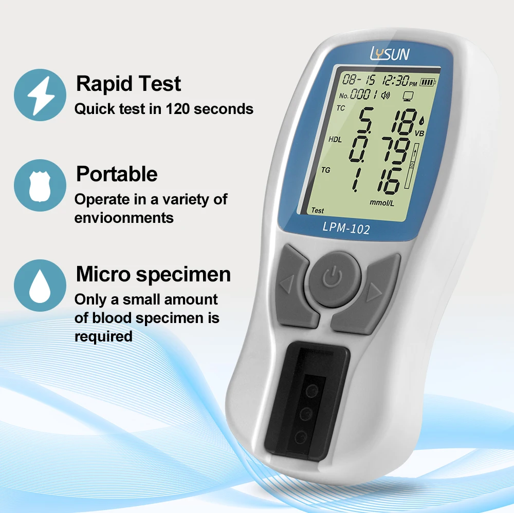 5 in 1 Medical Lipid Blood Total Cholesterol (TC), Triglyceride (TG), High Density Lipoprotein (HDL) and Calculated LDL, LDL/HDL