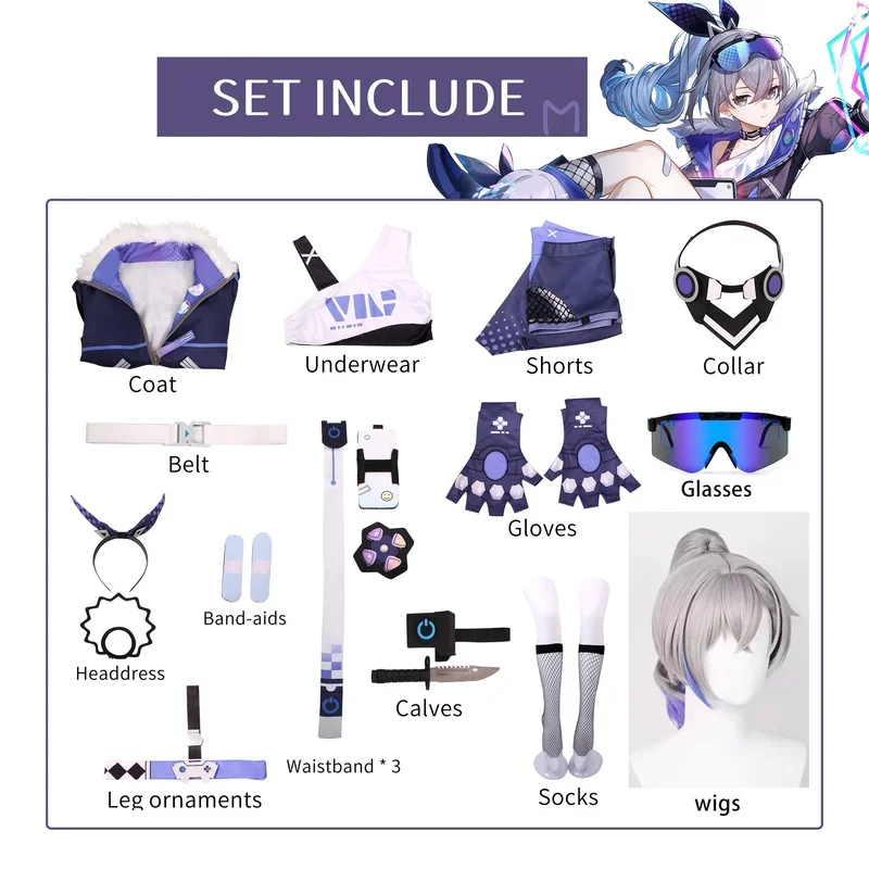 Silver Wolf Cosplay Costume Honkai Star Rail Carnival Uniform Wig Anime Halloween Costumes Women Game