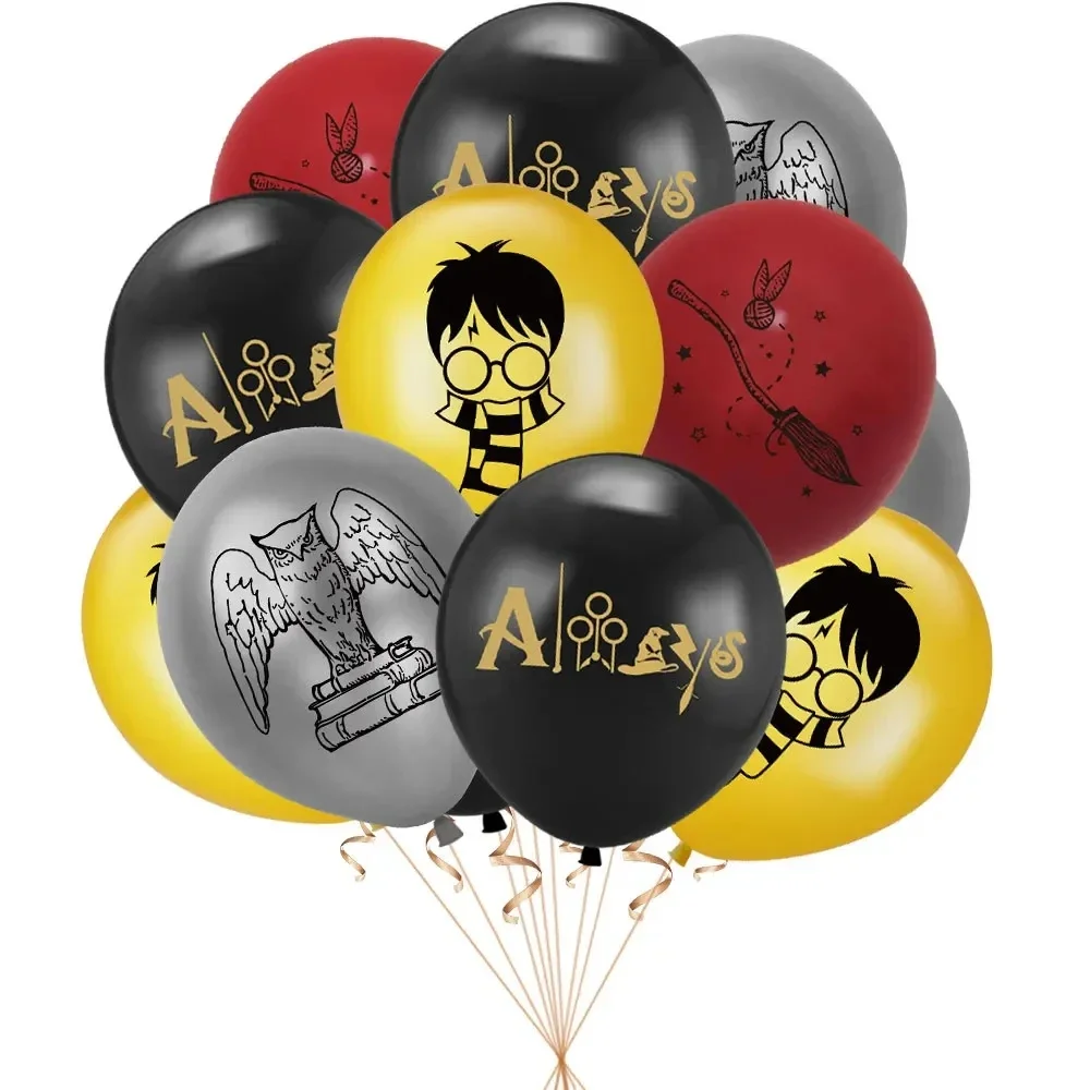 12 PCS Harry Potter Balloons Cute Cartoon Happy Birthday Party Decorations Hogwarts School of Witchcraft and Wizardry Toy Gifts