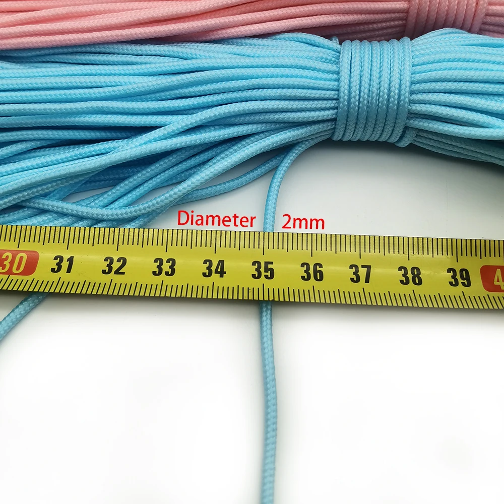 31M/15M/8M Dia.2Mm Luminous Paracord Bracelet Braided Rope Lanyard for Jewelry Making Jewelry DIY Hand-Woven Rope