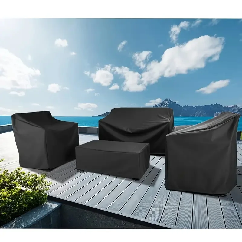 

Outdoor Furniture Cover Dustproof, 4pcs Patio Furniture Set Cover for Outside Couch, Lawn Chairs, Coffee Table, Windproof