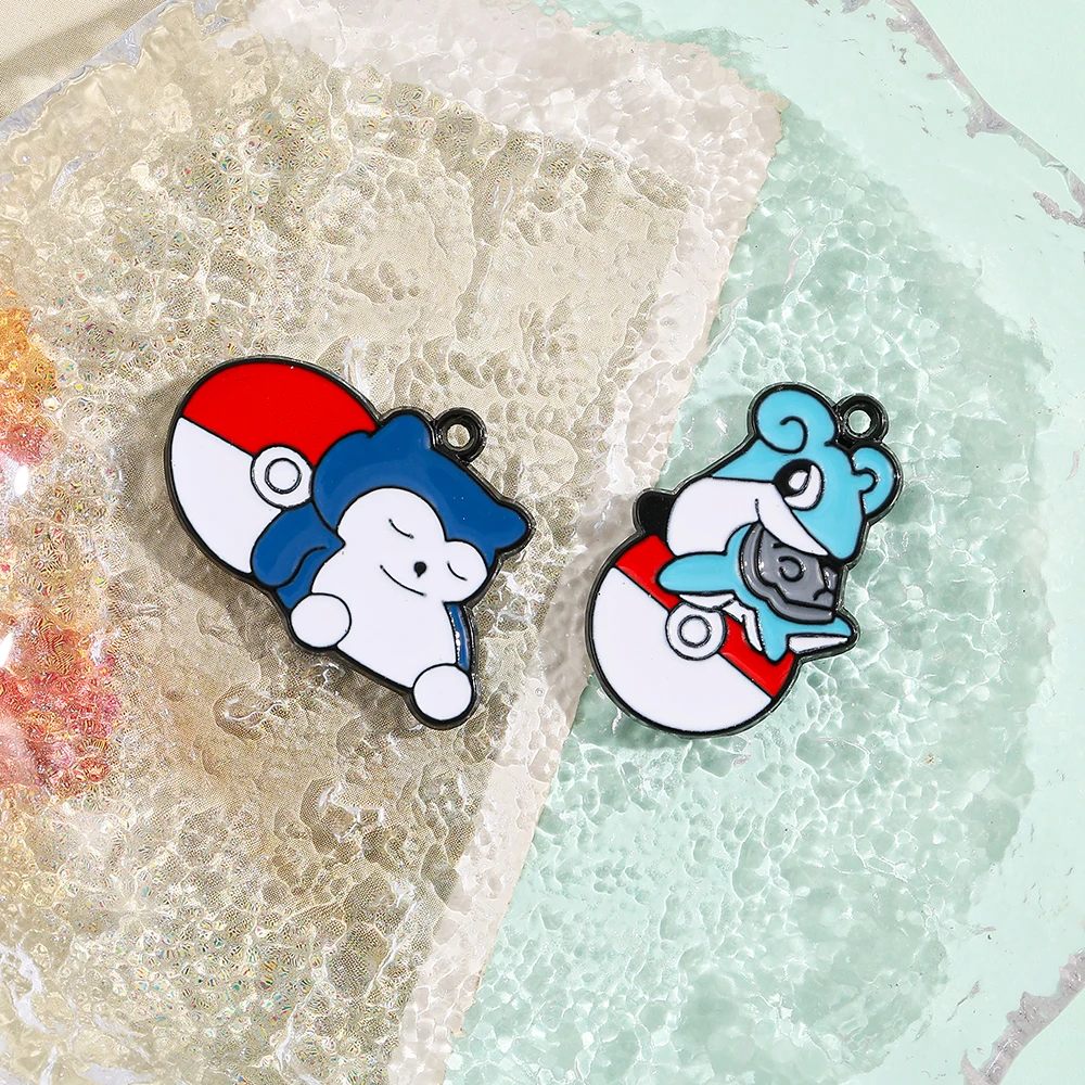 Anime for Backpack Brooch Pokeball Gengar Meowth Pikachu Squirtle Accessories Cute Enamel Gift Diy Necklace Bracelet Accessories