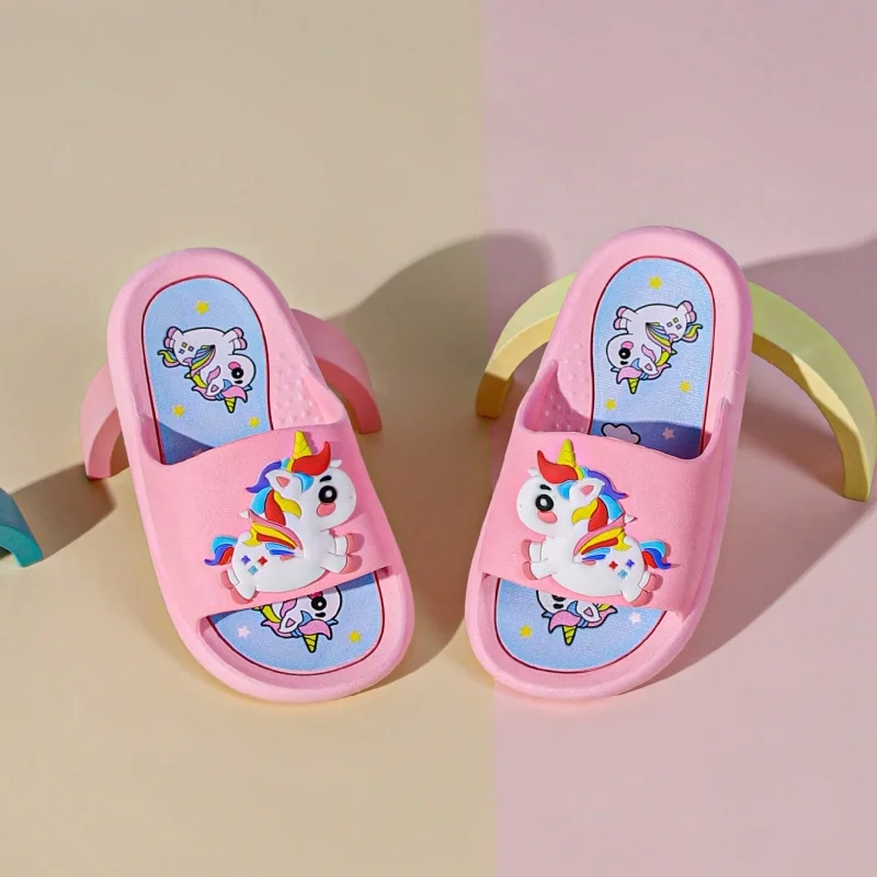 

A pair of pony-shaped children's sandals, cute princess cartoon girl sandals and slippers waterproof and non-slip breathable hou