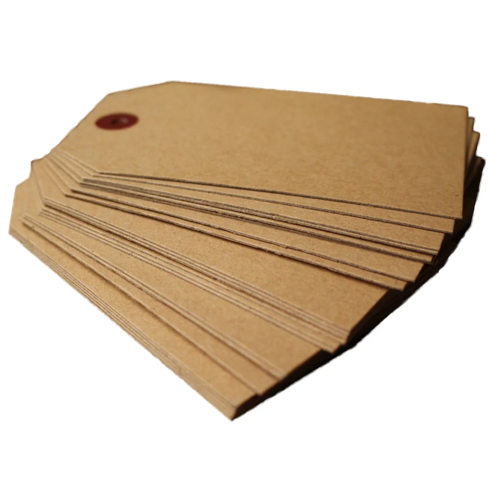 

100pcs Blank Cards Brown Kraft Paper Tags DIY Label Price Tags Wedding Gift Packaging Vintage Style Scrapbook Escort Table