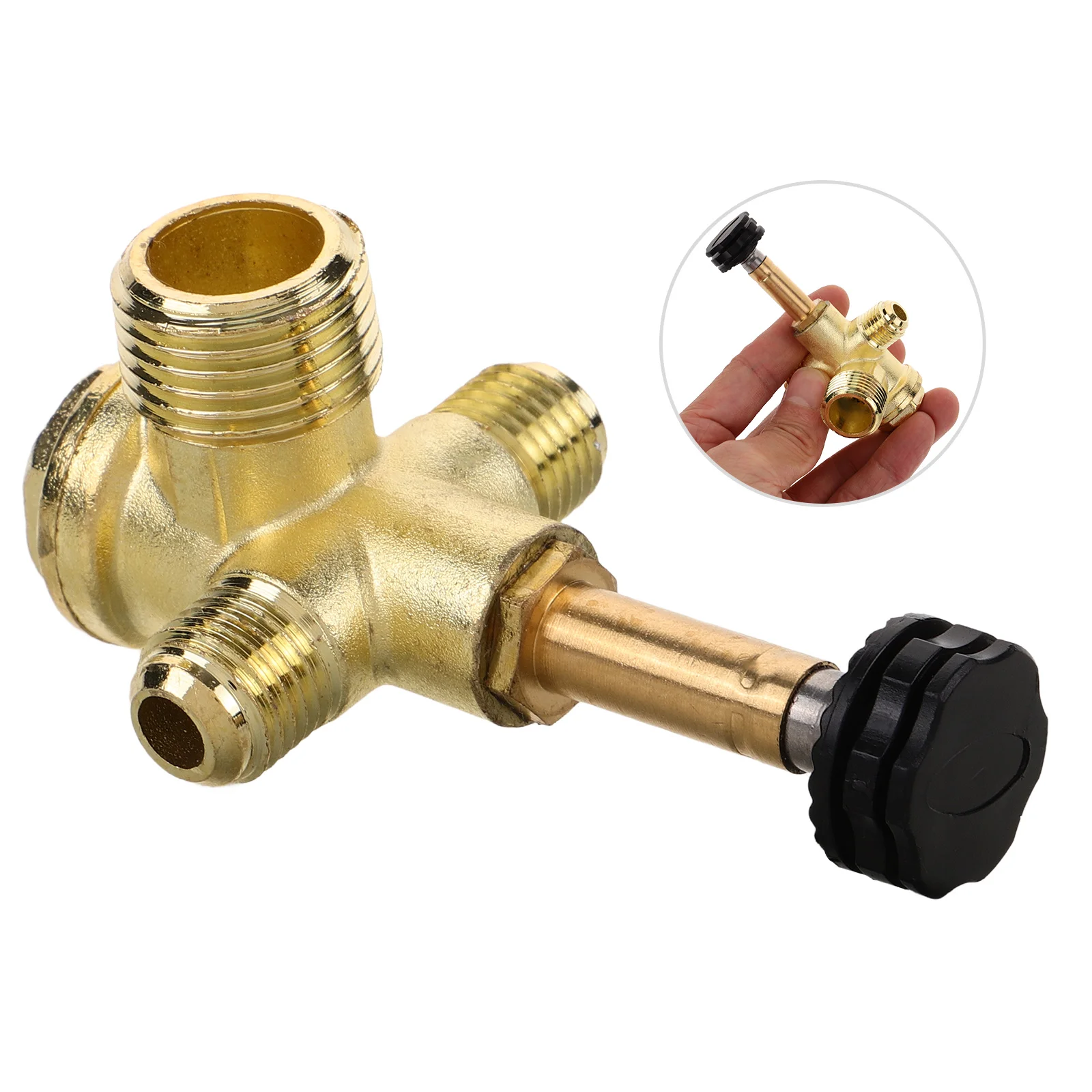 Air Compressor Accessories 4 Ways Check Valve Attachments Pressure Accessory Tube Connector Pneumatic Joint Tool Thread