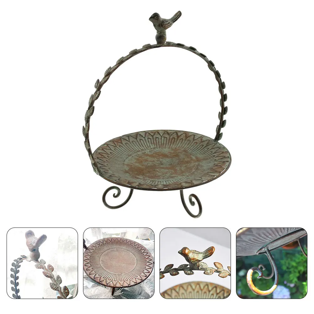 

Retro Wrought Iron Decorative Plate Storage Basket for Desk Vintage Container Store Display Tray Fruit Travel Home