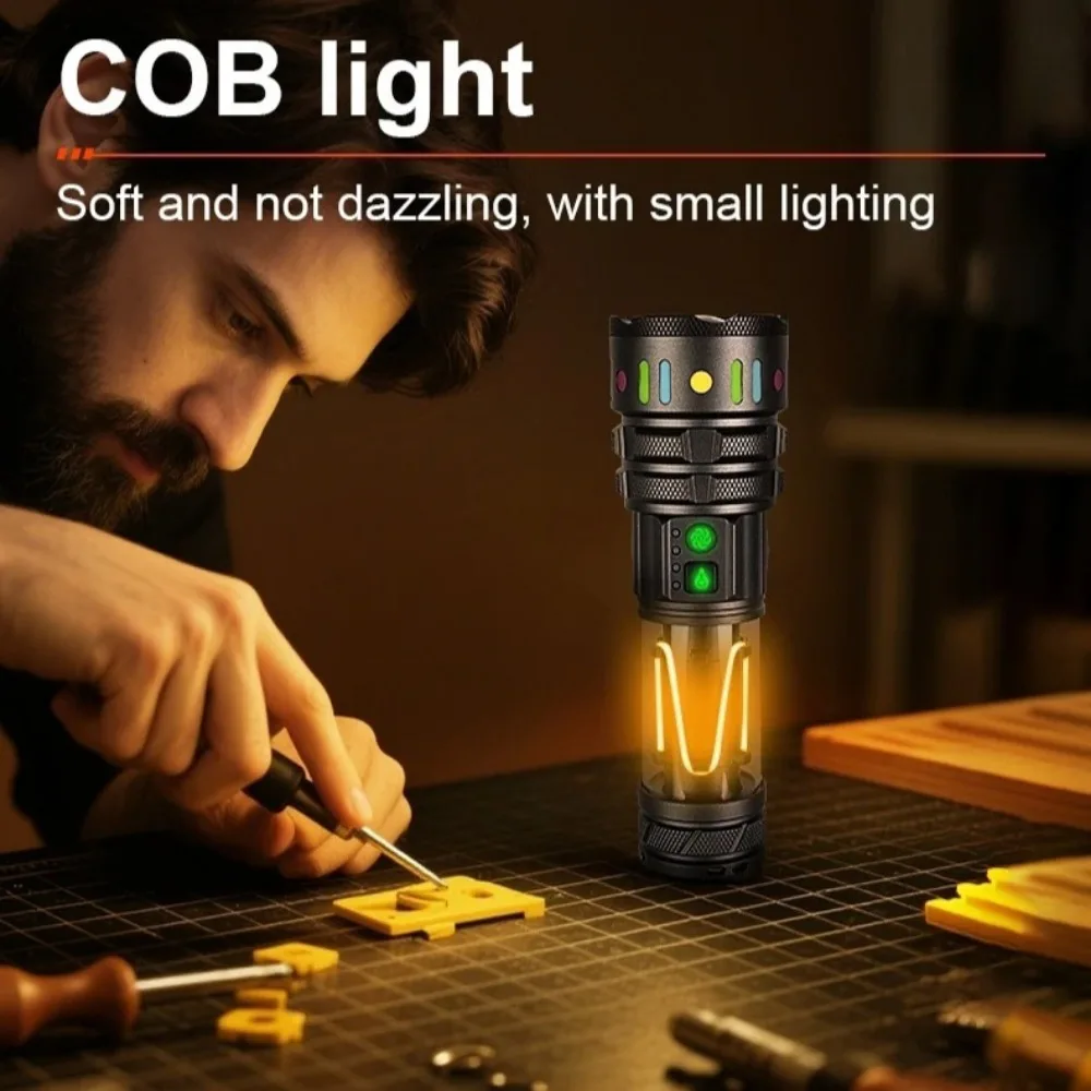 Powerful Ultra Bright LED Flashlight Type-C Fast Rechargeable Handheld Work Torch for Daily Outdoor Emergency Lighting view 6