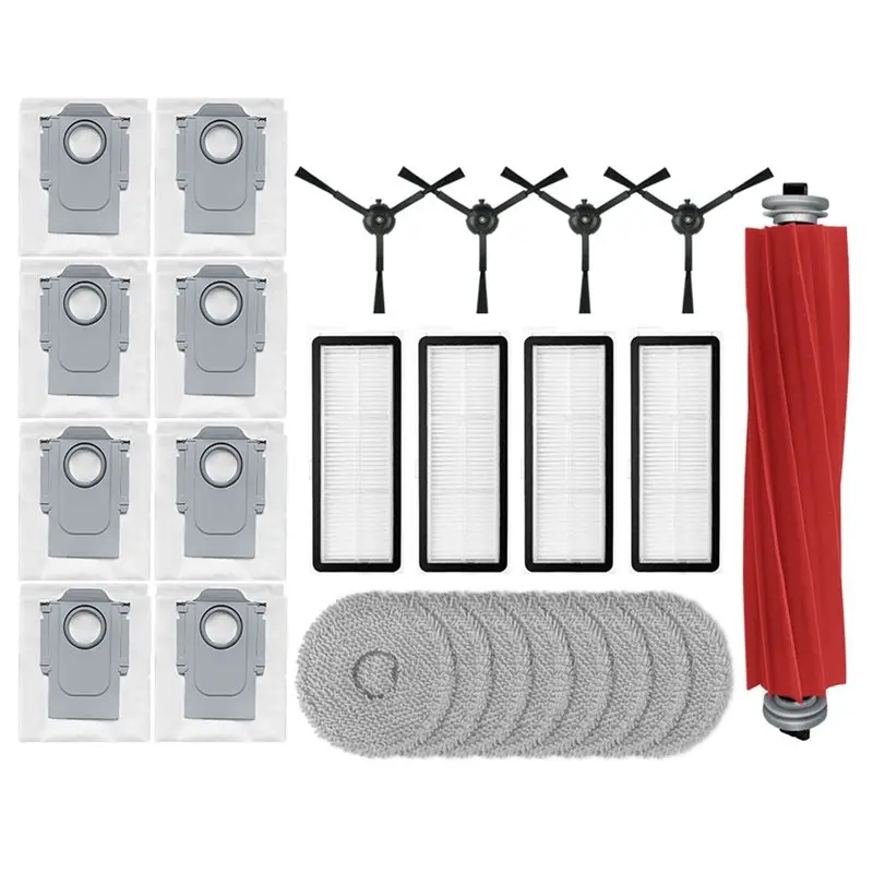 

Новые запасные части A59P для Roborock Qrevo Pro/Qrevo Maxv/Qrevo S: мешок для пыли, салфетка для влажной уборки, щетка для пылесоса, фильтр, очиститель.
