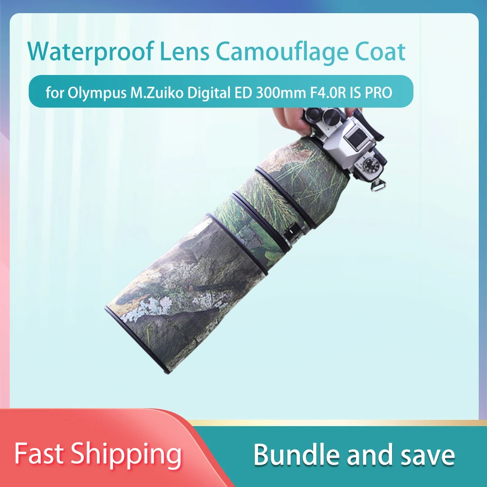 

ED 300F4 Pro Waterproof Lens Camouflage Coat for Olympus M.Zuiko Digital ED 300mm F4.0R IS PRO Rain Cover Protective Sleeve Case