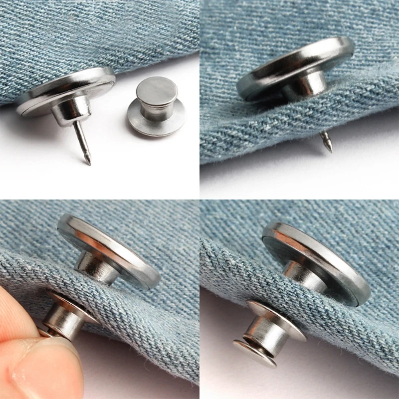 Adjustable Button Nailess Removable Metal Buttons Adjustable Jean Button Pins