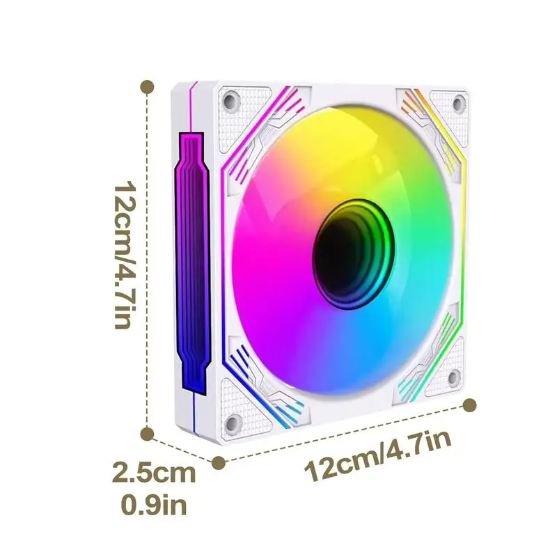 Computer Case Fan Computer Cabinet Cooler CPU Fan ARGB Case Cooler Fan 4pin PWM Silent Computer For Computer Case Liquid