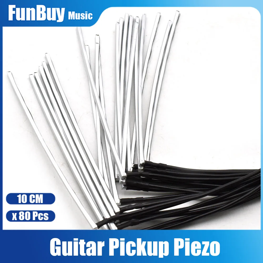 

80Pcs 10CM 8 Strings Guitar Pickup Piezo Folk Guitarra Soft Piezo Acoustic Guitar Preamp Parts