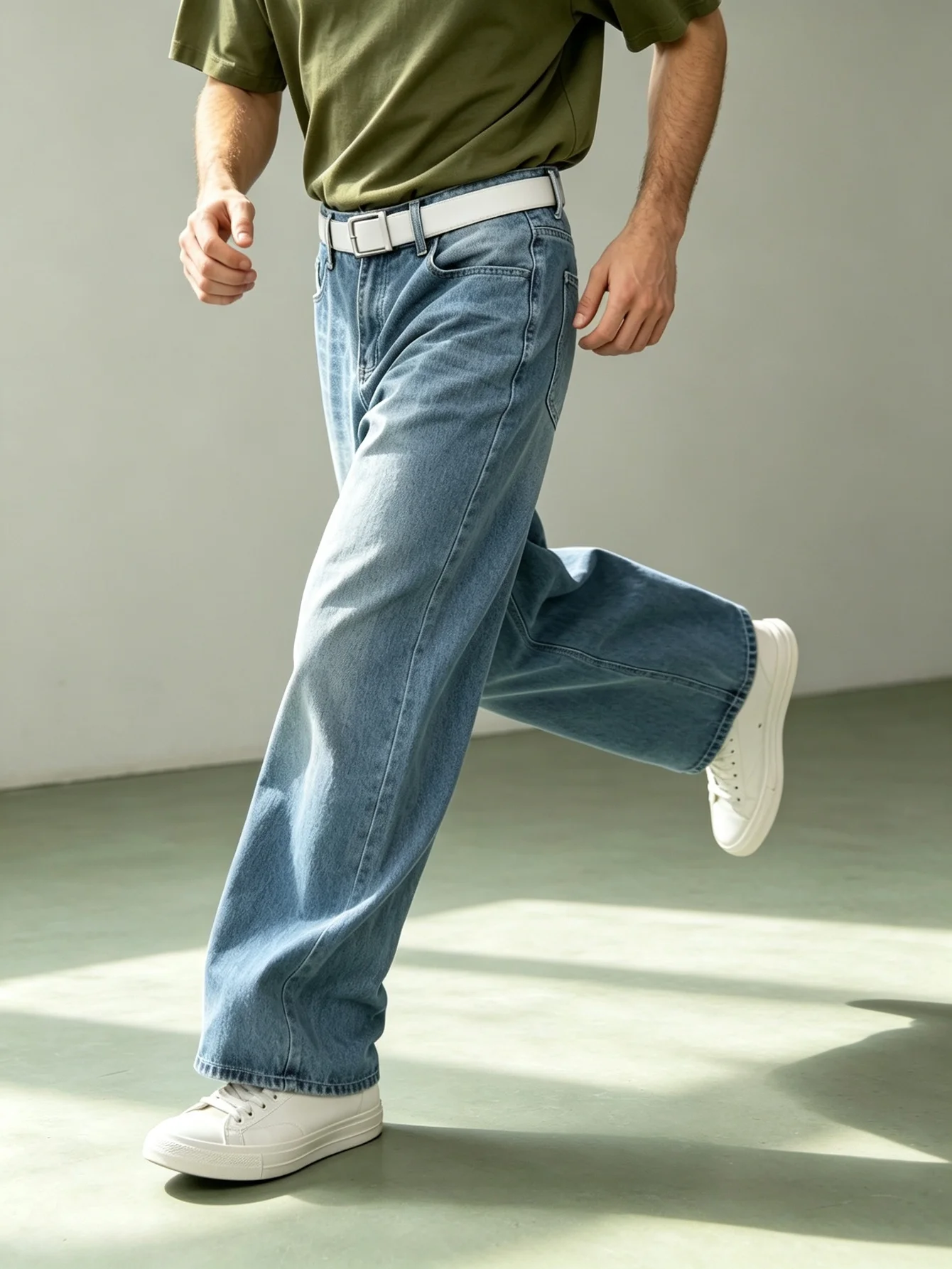 Y2K Casual Straight Jeans for Men, Trendy American Street Style Denim Pants, All Match Trousers, Husband Gift