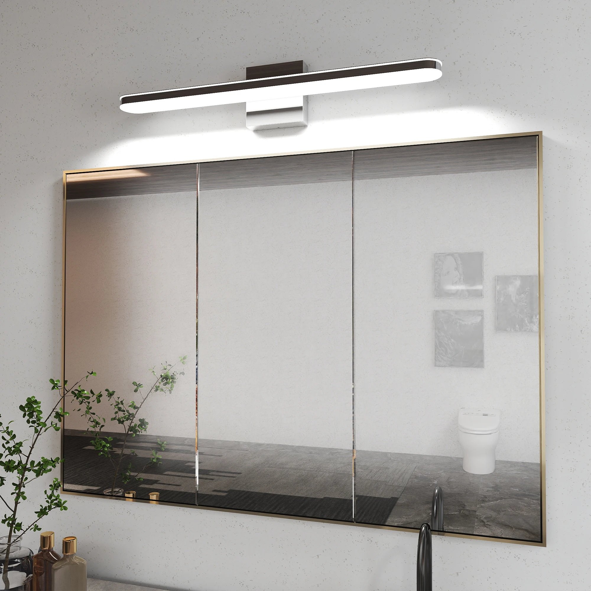 L002015-L600-W1C Modern Style Mirror Front Light, Energy-Saving, Waterproof, Rust-Proof, Electrical Safety Certified, Suitable for Bathroom Vanity, Led Light Source, Dimmable, Simple Design