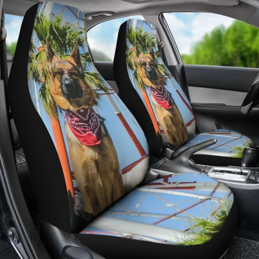 German Shepherd Car Seat Covers 091706,Pack of 2 Universal Front Seat Protective Cover