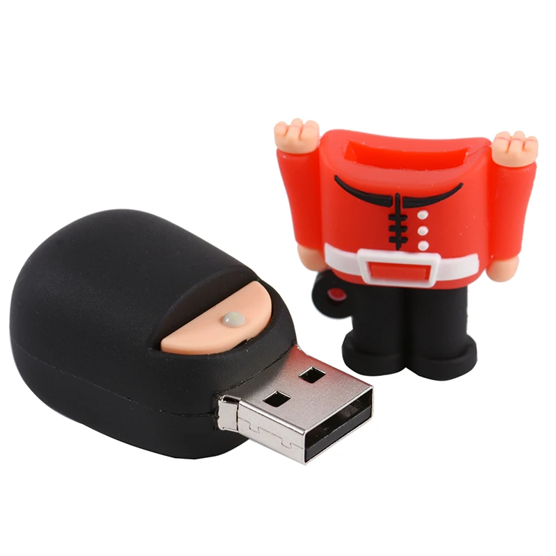 펜 드라이브 만화 가드 USB 2.0 플래시 드라이브 128GB 64GB 32GB 키 체인 메모리 스틱 크리 에이 티브 선물 16GB 노트북 USB 스틱 8GB